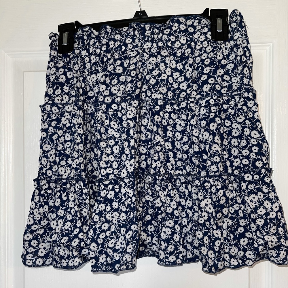 blue flower skirt